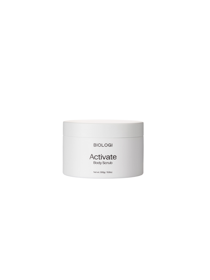 Activate Body Scrub, Biologi, Body Scrub, Scrub, Natural Body Scrub, Natuurlijke, Exfoliant, dry skin, Sun damaged skin, normal skin, smoothes skin, nourishing, plant-based, bright skin, smooth skin, for all skin types, gentle exfoliant, sensitive skin, delicate skin, vegan, cruelty-free, dierproefvrij, made in Australia, Biologi, Nourished, Nourishedeu