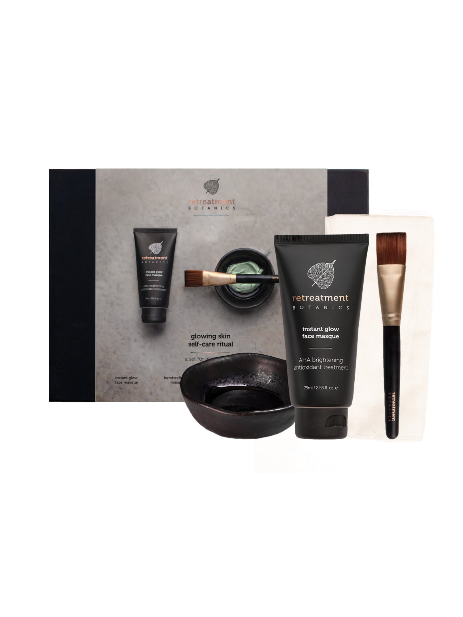 Retreatment Botanics | Glowing skin selfcare ritual set | Gift set | Cadeau set | face mask | gezichtsmasker 