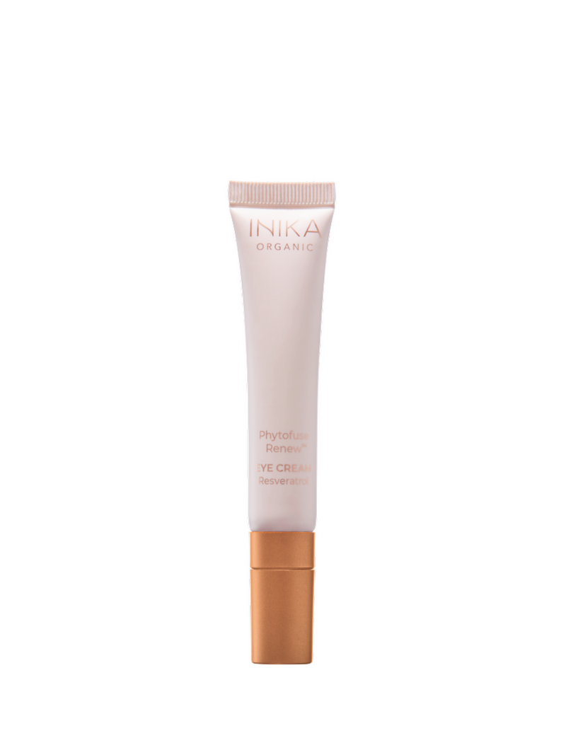 Phytofuse Renew Resveratrol Eye Cream, INIKA Organic, Eyecream, Oogcreme, Reservatrol and Grapeseed oil , wrinkles & fine lines, Anti-pollution, Anti Eye Ageing, Unique Ceramic Tip applicator, ROSE OF JERICHO, SQUALANE, oogserum, inika oogcreme, Nourished