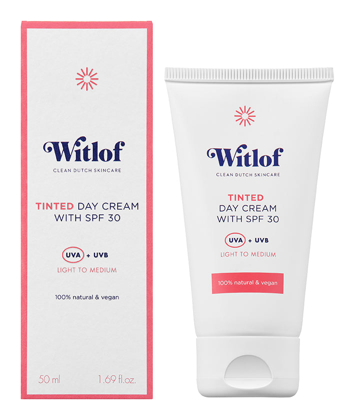 natural tinted day cream | Witlof Skincare | Sunscreen | Day cream with SPF | Dagcreme met SPF30 | SPF 30 | Getinte dagcreme | Dagcreme met tint | Nourished