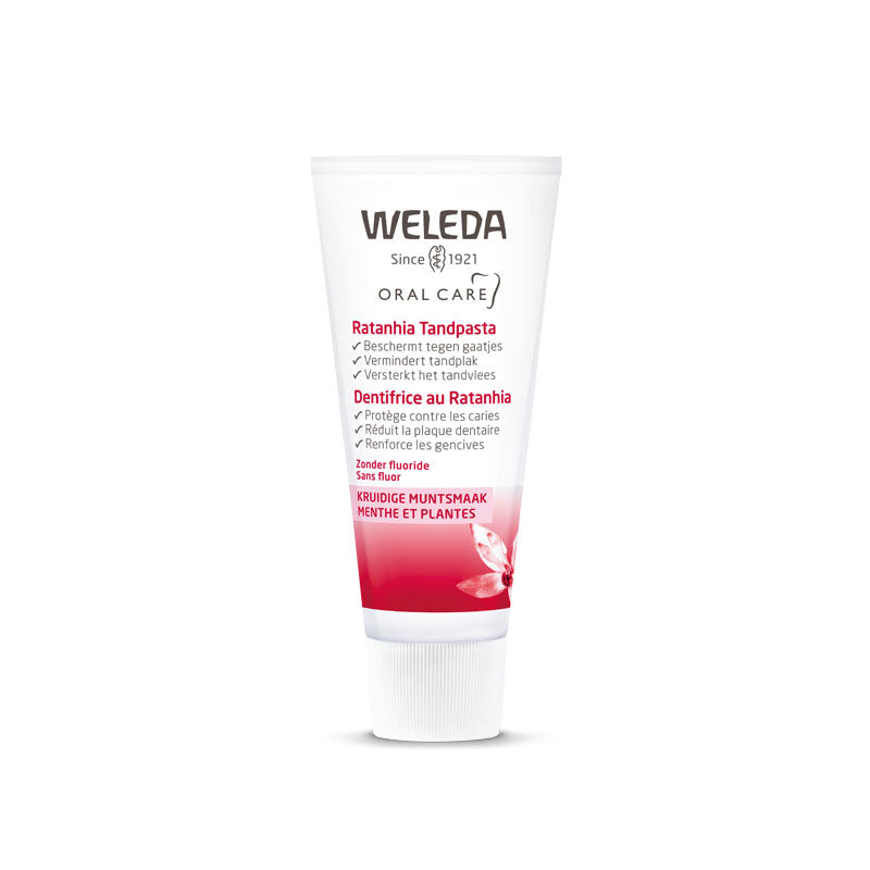 Weleda, Ratanhia Toothpaste, natural toothpaste, natuurlijke tandpasta, natural ingredients, natuurlijke ingrediënten, mondverzorging, mouthcare, dental care, oral hygiëne, mond hygiëne, mondverzorging, tandplak, gaatjes, decayt, cavities, gezond tandvlees, tandpasta, toothpaste, Nourished, Nourishedeu