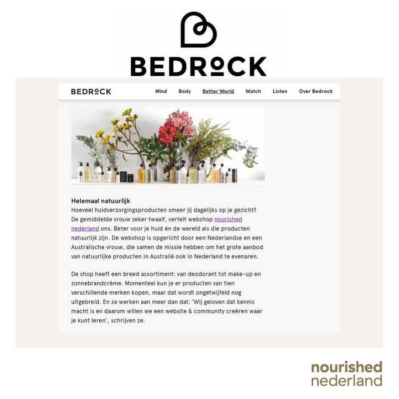 Bedrock Magazine, Nourished Nederland, Publicatie, Natuurlijke cosmetica, Natuurlijke huidverzorging