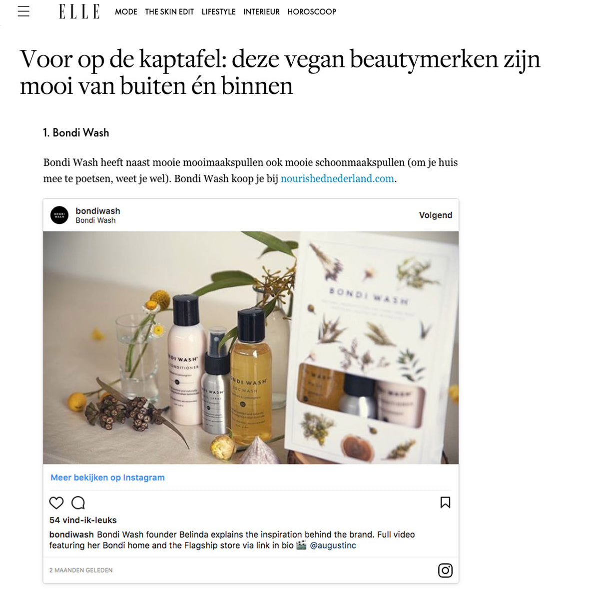 ELLE Magazine Nederland, deze vegan beautymerken zijn mooi van buiten én binnen, Bondi Wash, Ere Perez, Sansceuticals, natuurlijke haarverzorging, natuurlijke huidverzorging, vegan beautyproducten, vegan make-up, vegan cosmetica, Ere Perez Nederland