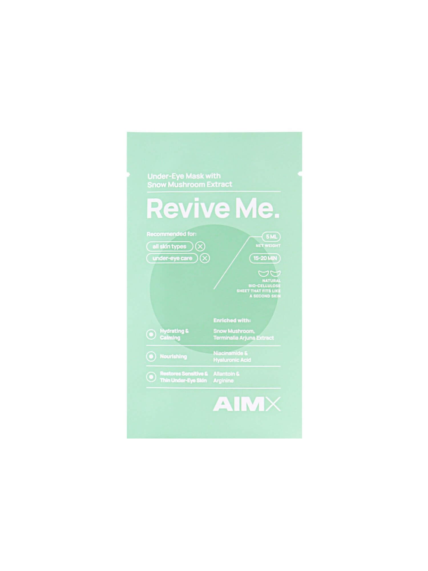 Revive Me, AIMX, skincare, facemask, huidverzorging, gezichtsmasker, eyebags, vegan, natural skincare