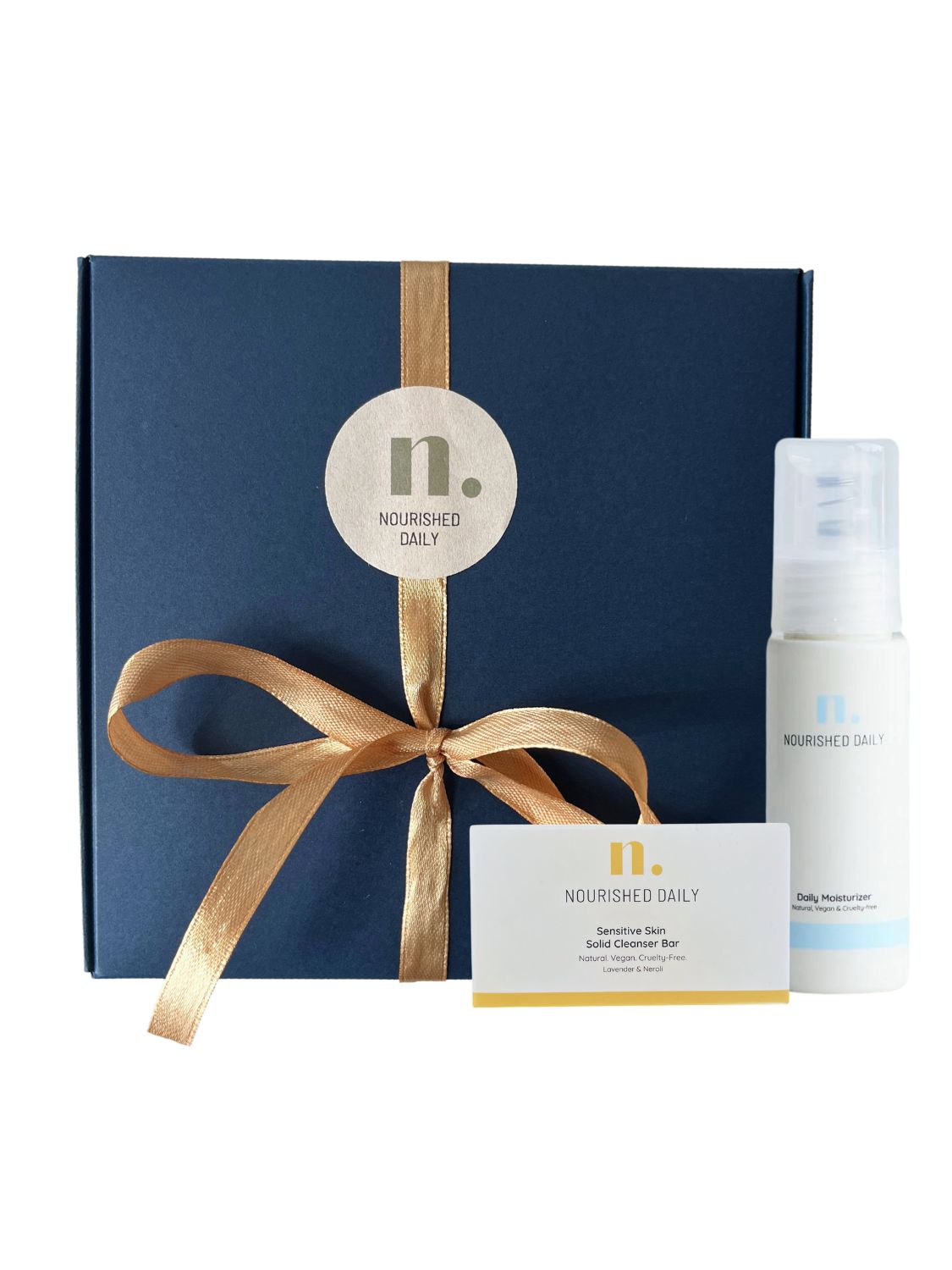 calm & care duo giftset, giftset, gift set, Nourished Daily, sensitive cleanse bar, daily moisturizer, natural skincare, natuurlijke huidverzorging, feestdagen, holidays, vegan, uniseks, Nourished