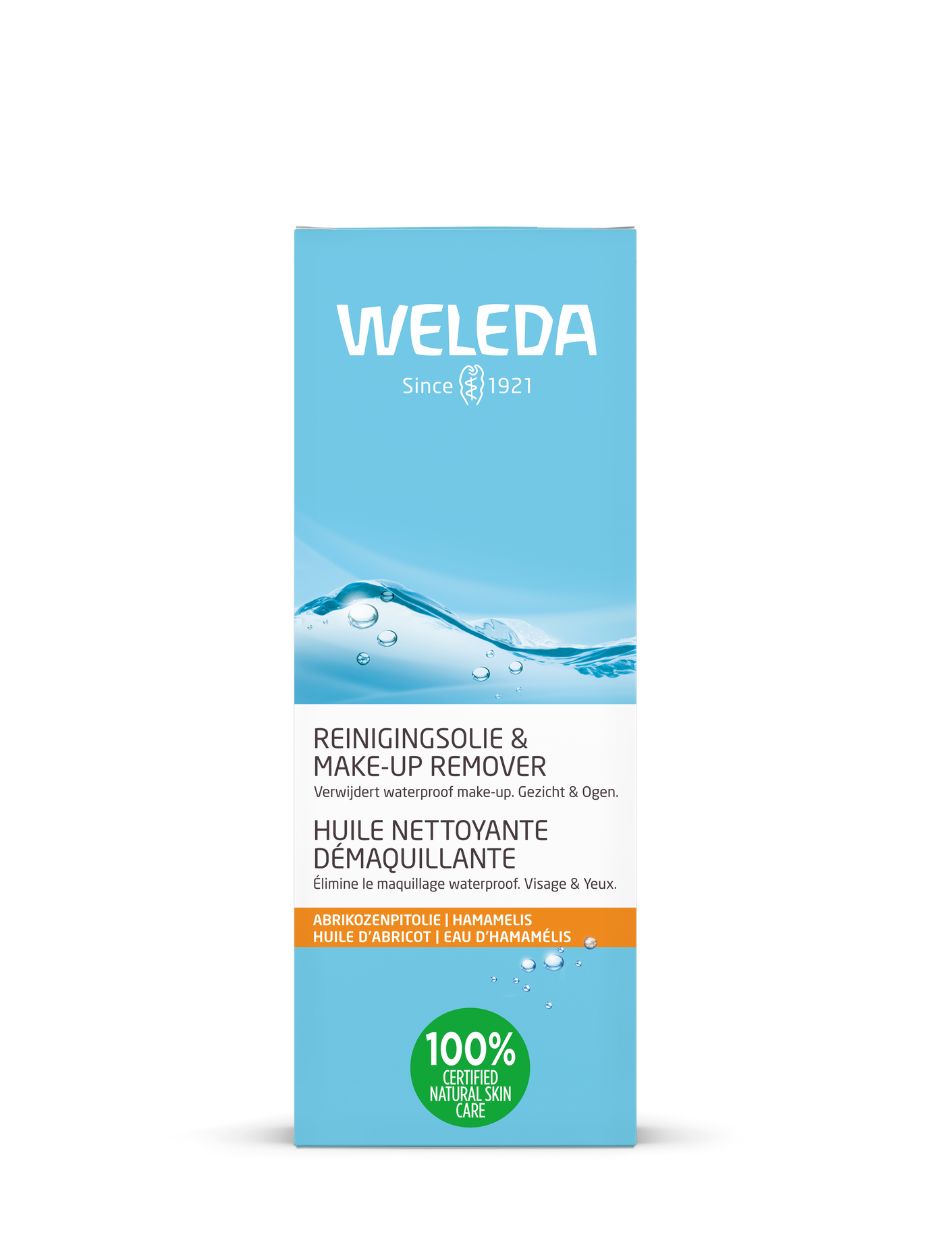 Cleansing Oil & Makeup Remover, makeup remover, cleanser Weleda, cleansing oil, Weleda, natural cleanser, natural skincare, natuurlijke huidverzorging, natuurlijke reiniging, fragrance-free, vegan, organic, Nourished