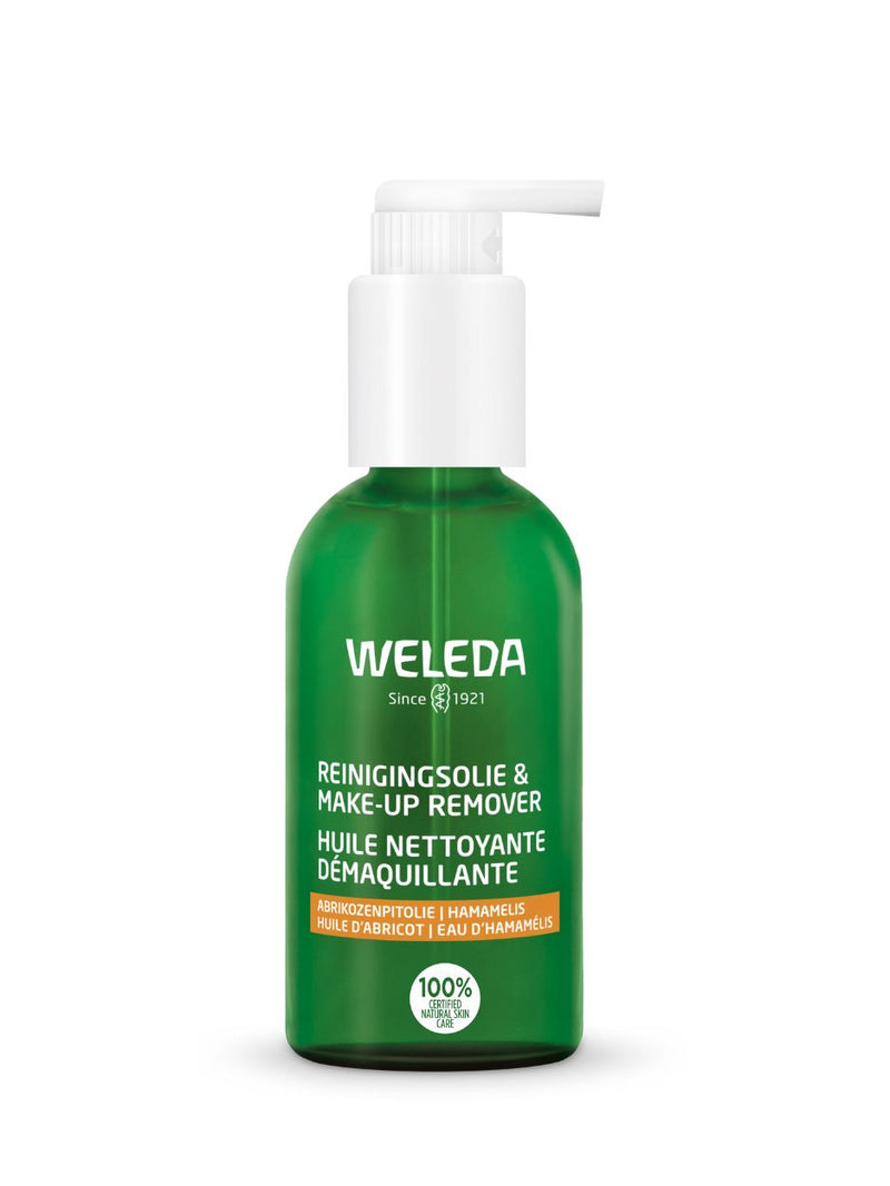 Cleansing Oil & Makeup Remover, makeup remover, cleanser Weleda, cleansing oil, Weleda, natural cleanser, natural skincare, natuurlijke huidverzorging, natuurlijke reiniging, fragrance-free, vegan, organic, Nourished