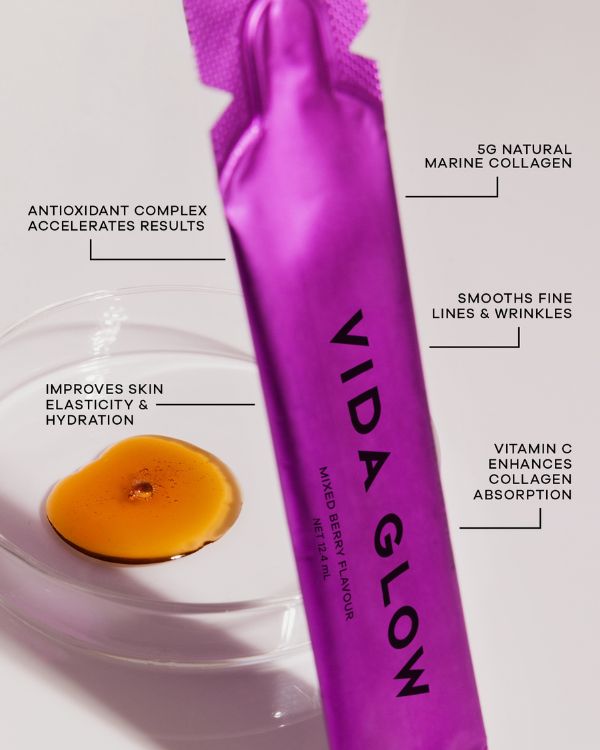 Vida Glow, collagen liquid advance, collageen shot, hyaluronic acid, peptides, collageen, peptiden, collageen supplement, anti-aging, reduce wrinkles, glowing skin, vegan, Nourished