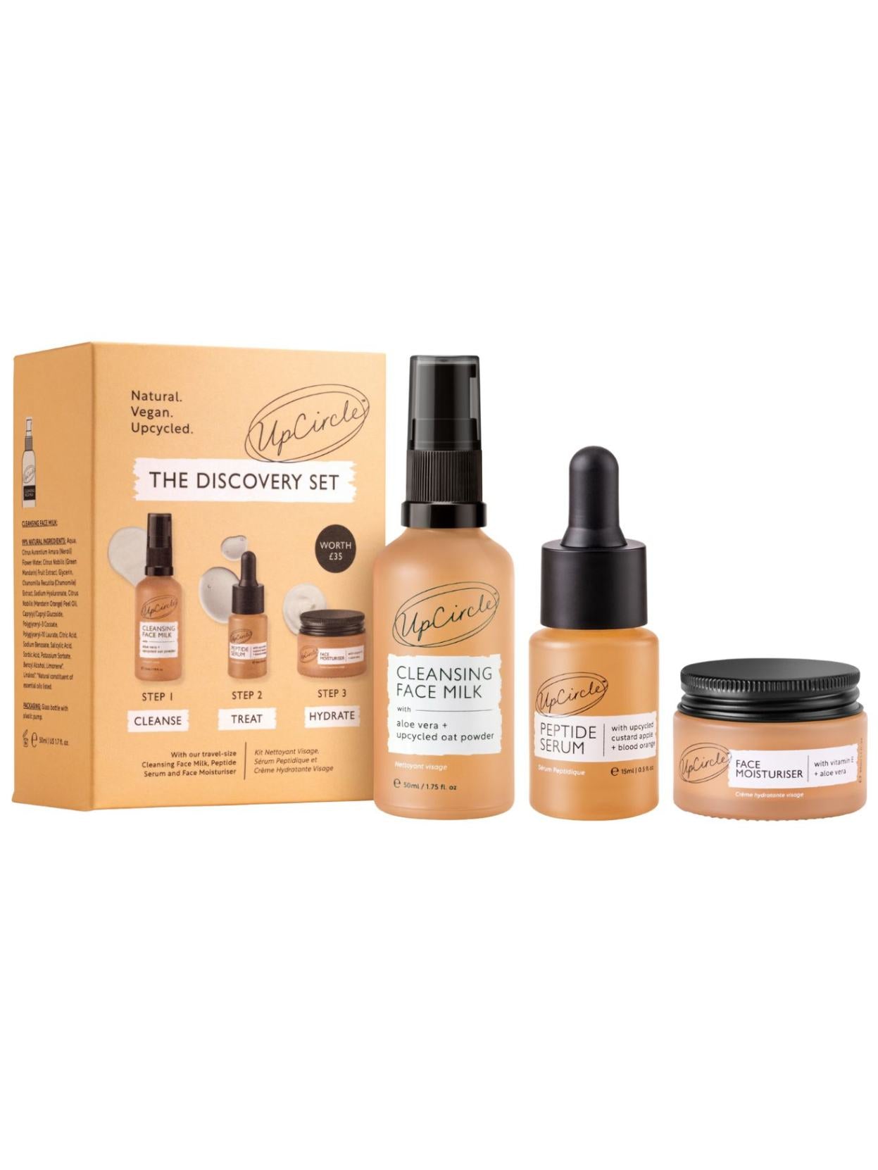 Discovery Set, natural skincare, UpCircle, Nourished