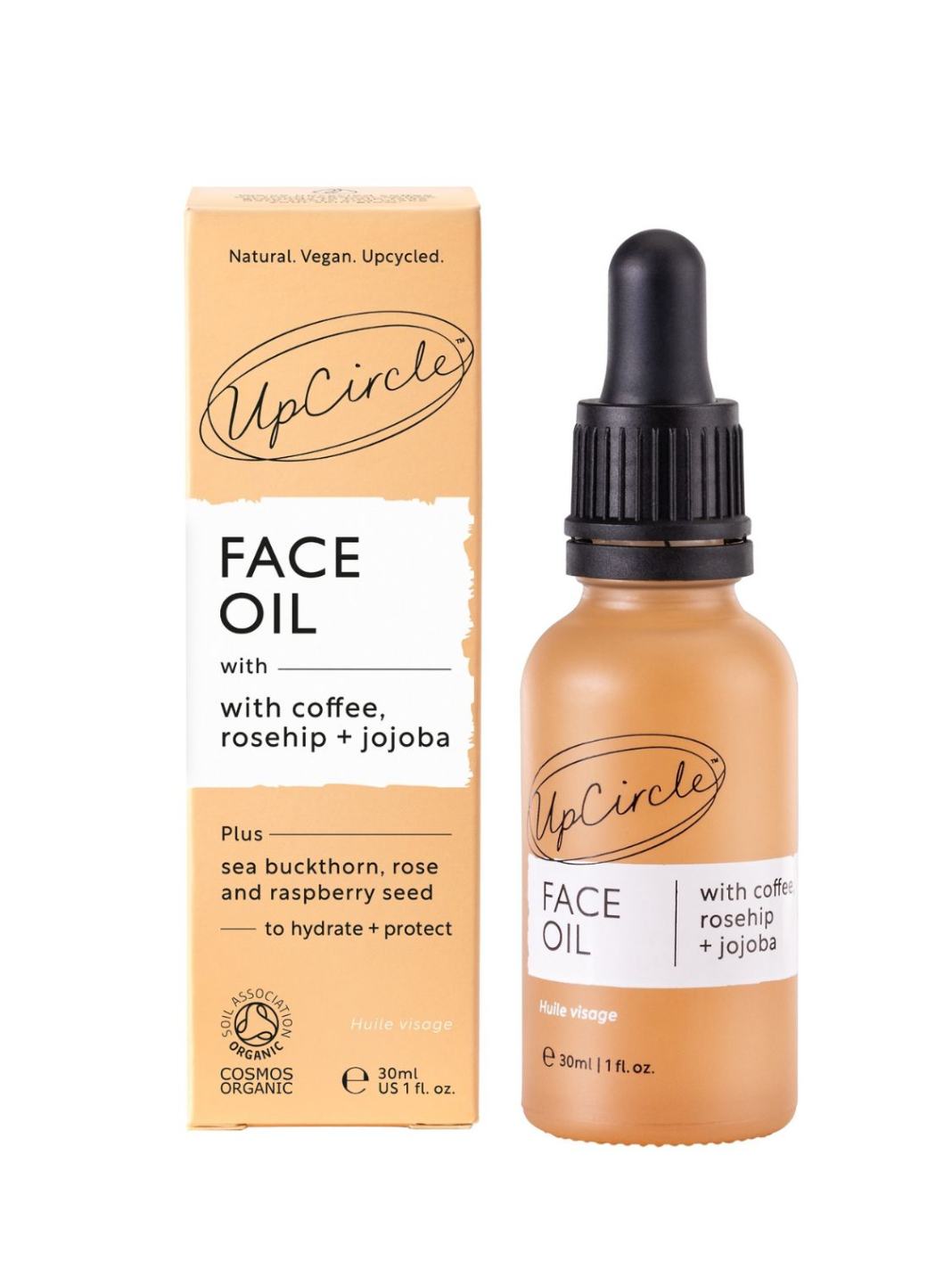 Organic Face Oil with Coffee & Rosehip Oil, face serum, natural skincare, UpCircle, Nourished