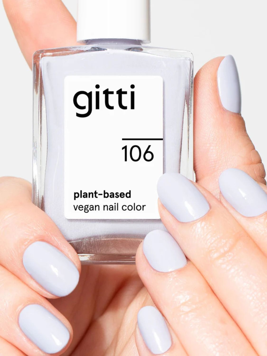 Natural nail polish, blue nail polish, Gitti, Nourished