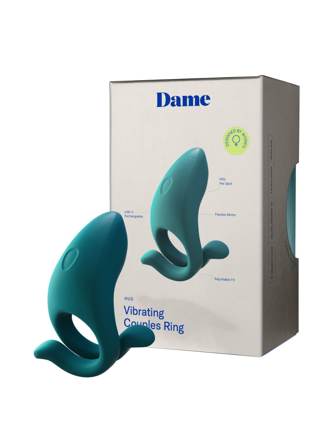 Hug vibrating cockring, couples vibrator, Dame, Nourished