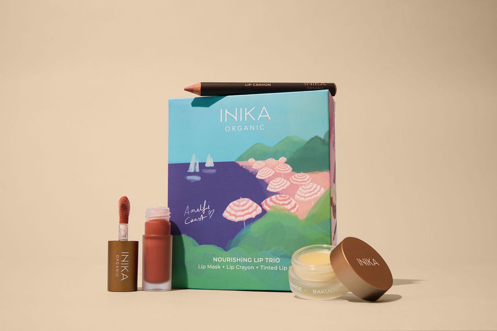 Nourishing Lip Care Trio, natural lip products, Inika Organic, Nourished