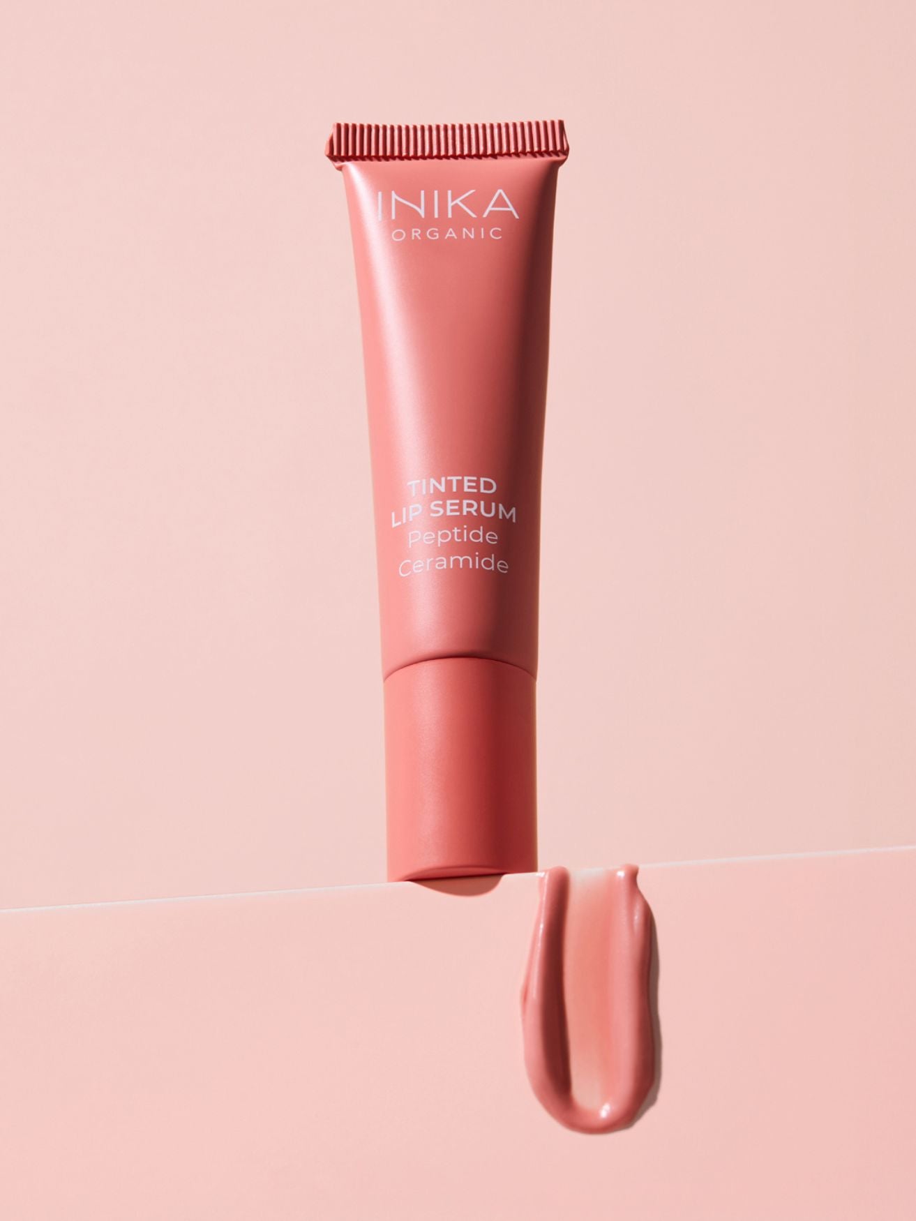 Tinted Lip Serum - Blush, peptide + ceramide, Inika Organic, Nourished