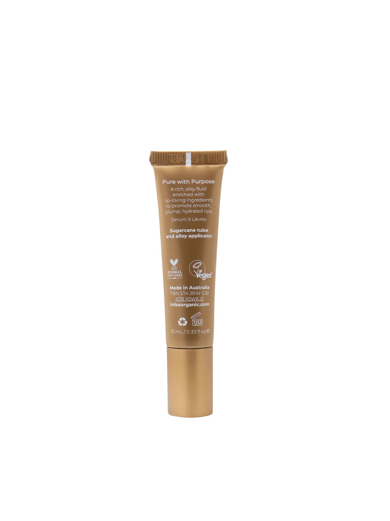 Lip Serum Clear, peptide + ceramide, Inika Organic, Nourished