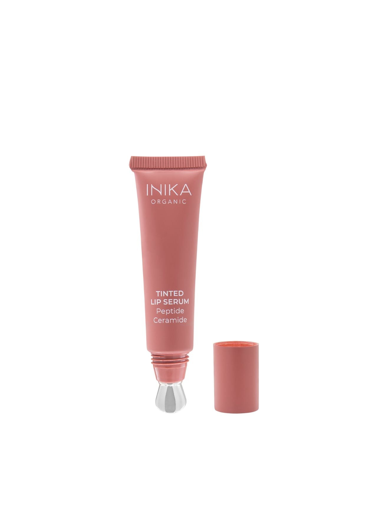 Tinted Lip Serum - Peony, peptide + ceramide, Inika Organic, Nourished
