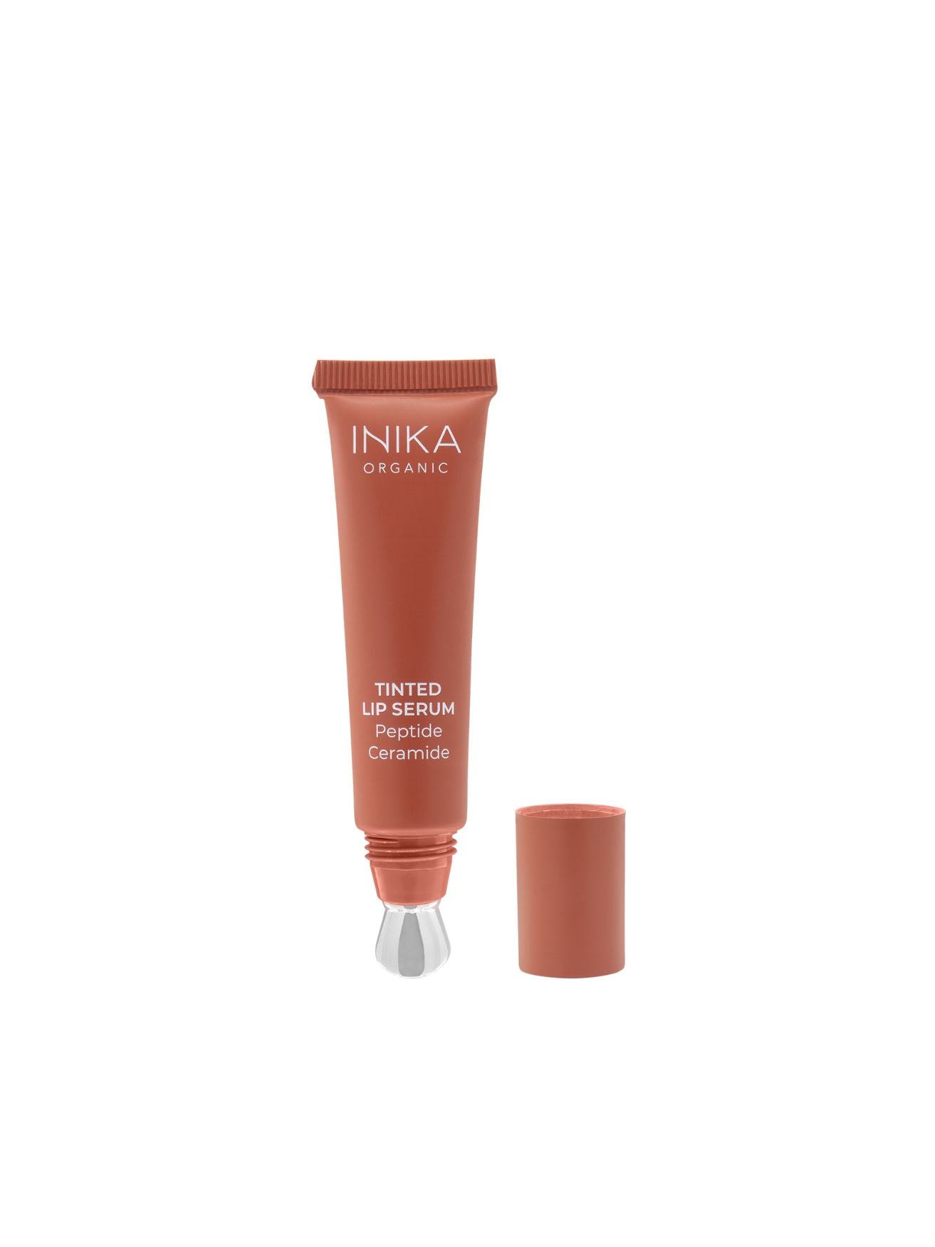 Tinted Lip Serum - Rosewood, peptide + ceramide, Inika Organic, Nourished