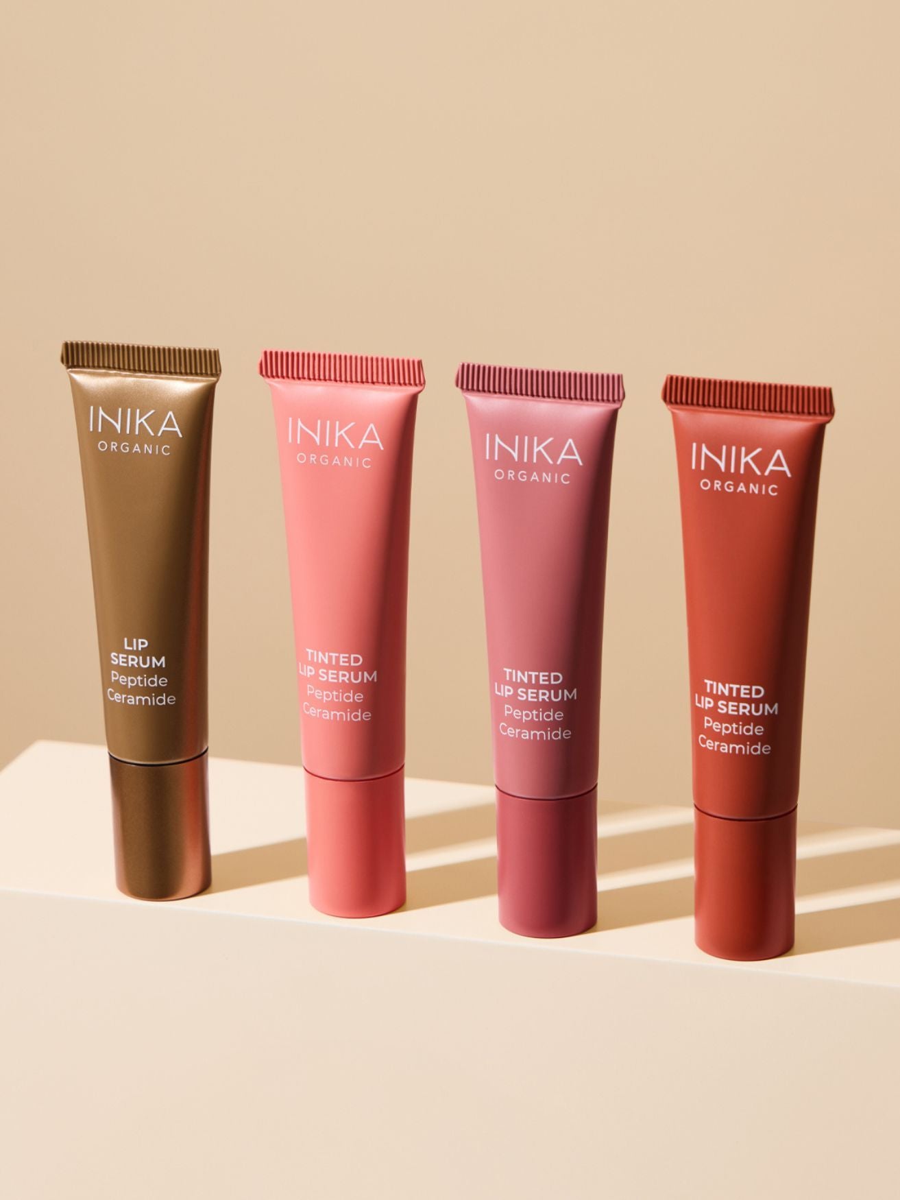 Tinted Lip Serum, peptide + ceramide, Inika Organic, Nourished