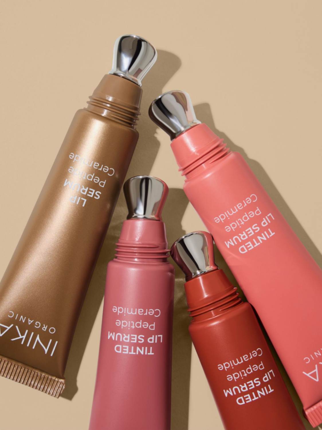 Tinted Lip Serum, peptide + ceramide, Inika Organic, Nourished