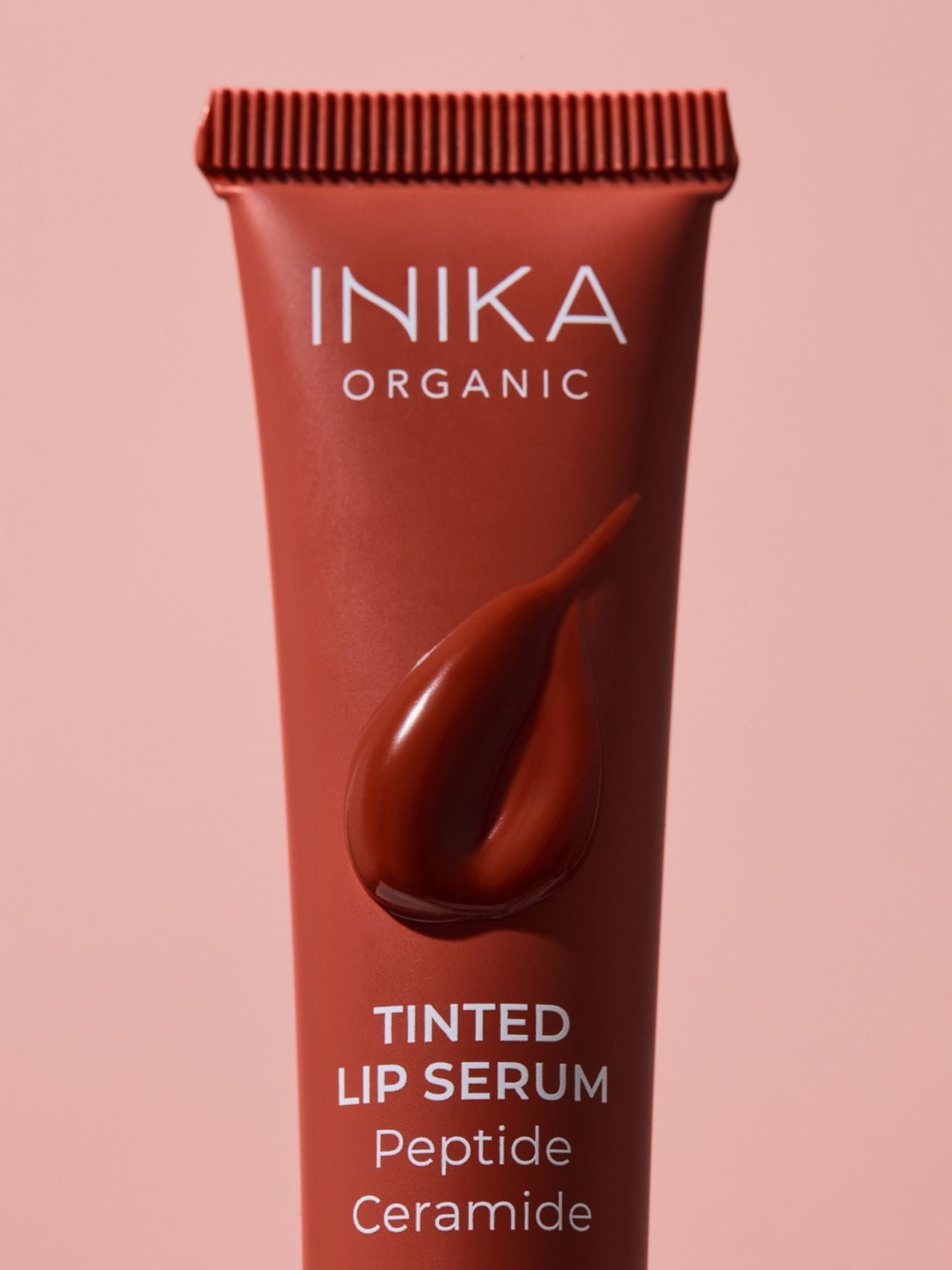 Tinted Lip Serum - Rosewood, peptide + ceramide, Inika Organic, Nourished