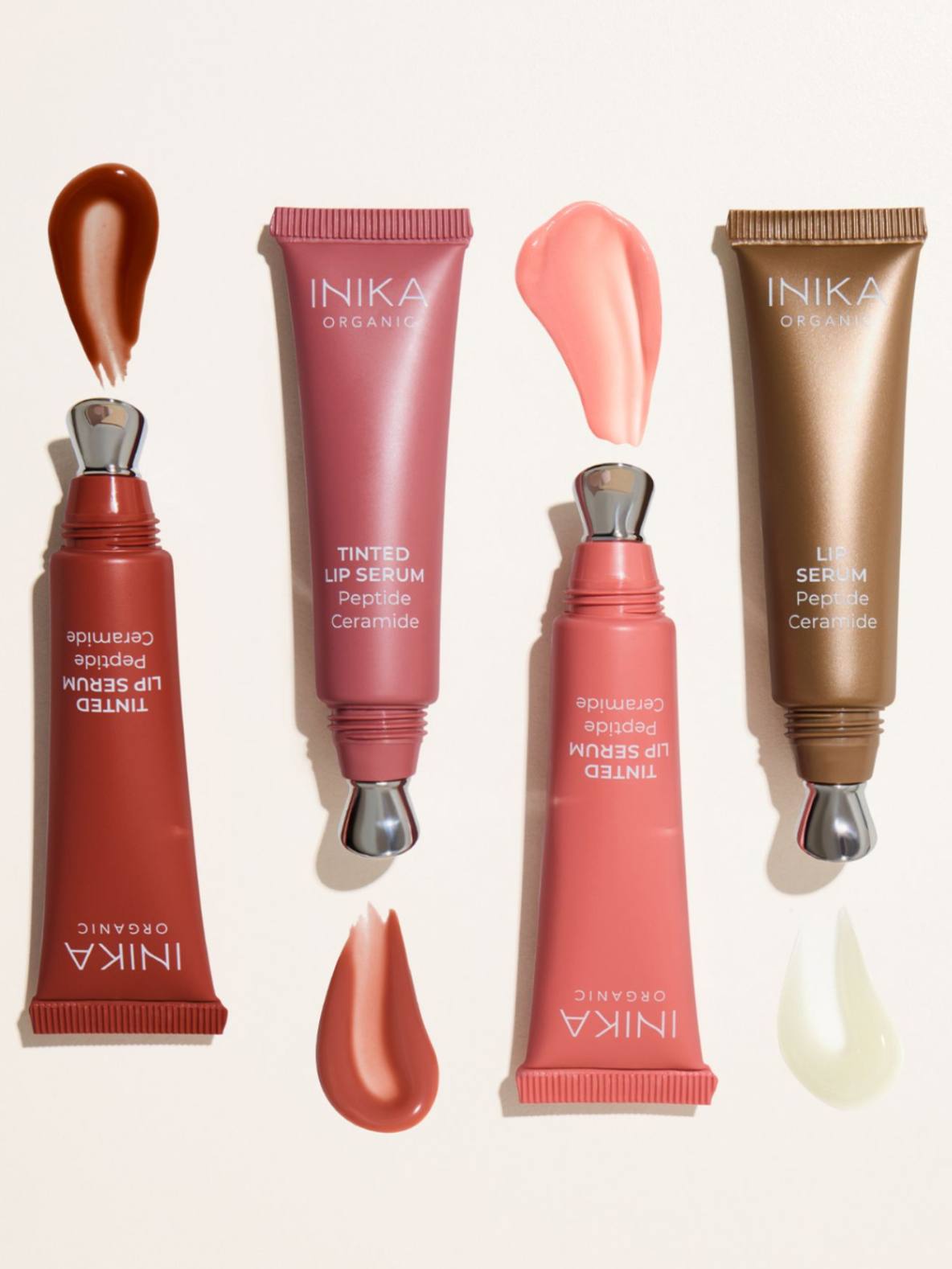 Tinted Lip Serum, peptide + ceramide, Inika Organic, Nourished