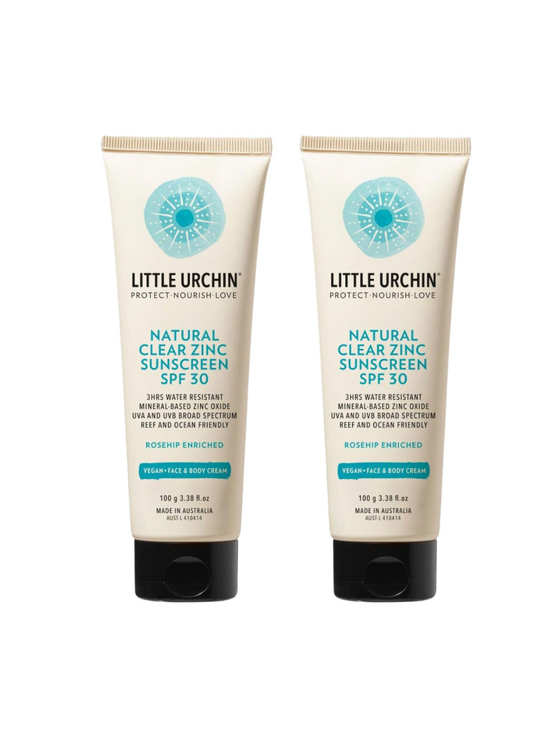 Natural Clear Zinc Sunscreen SPF30, natuurlijke zonnebrand SPF30, Little Urchin, Nourished
