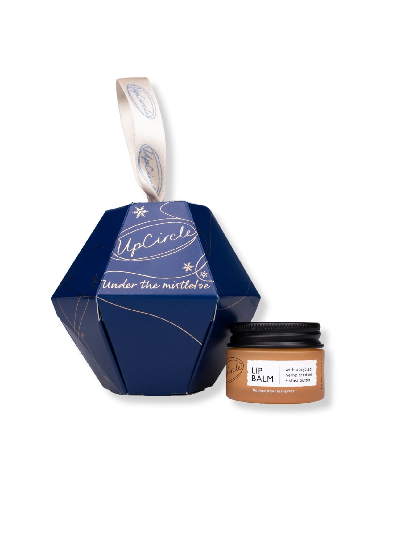 Natural Lip Balm Bauble, Under the mistletoe giftset, natuurlijke lippen balsem, UpCircle, Nourished