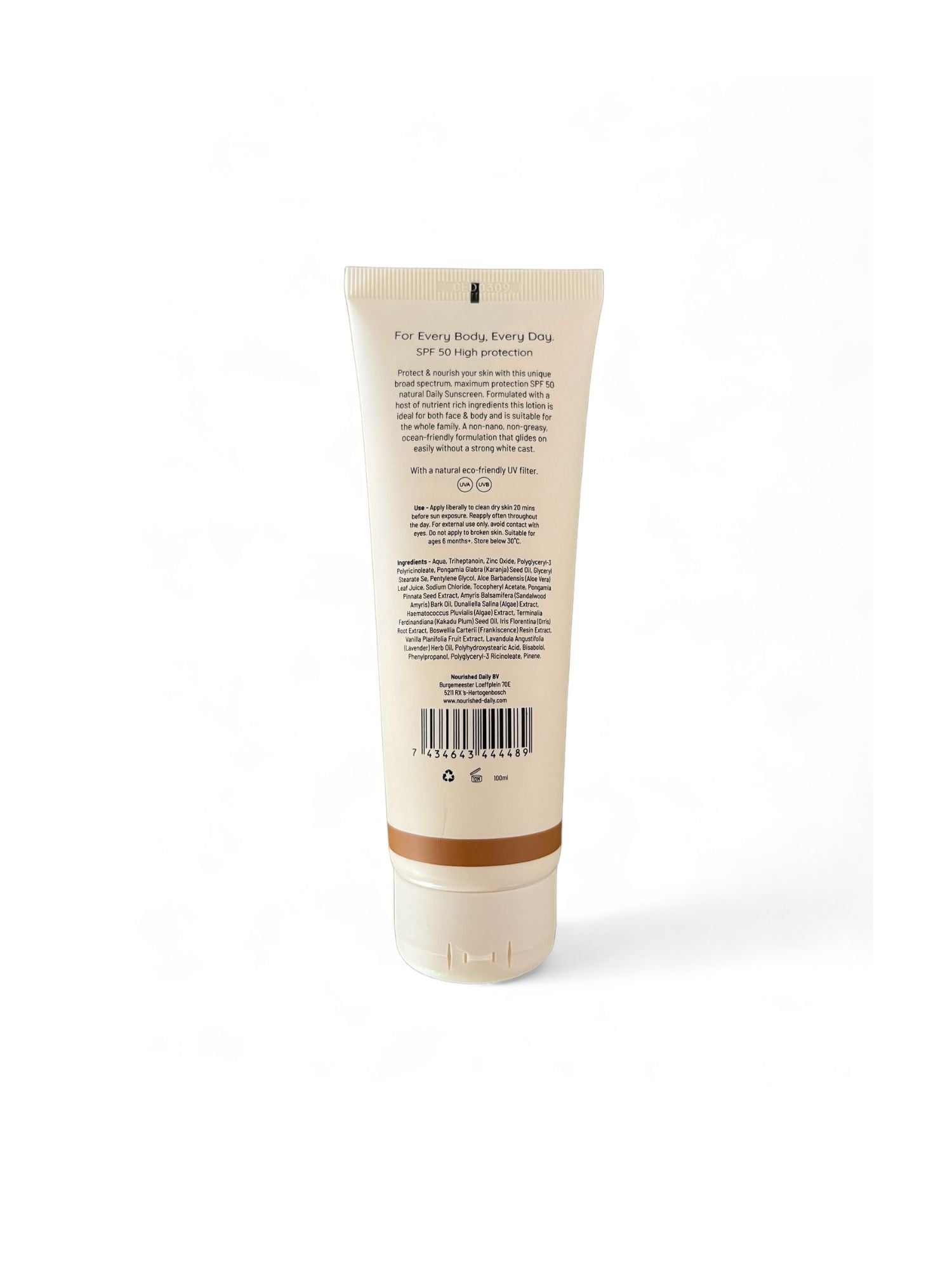 Natural Daily Susncreen Lotion SPF50, Daily Sunscreen, Sunscreen SPF50, Nourished Daily.
