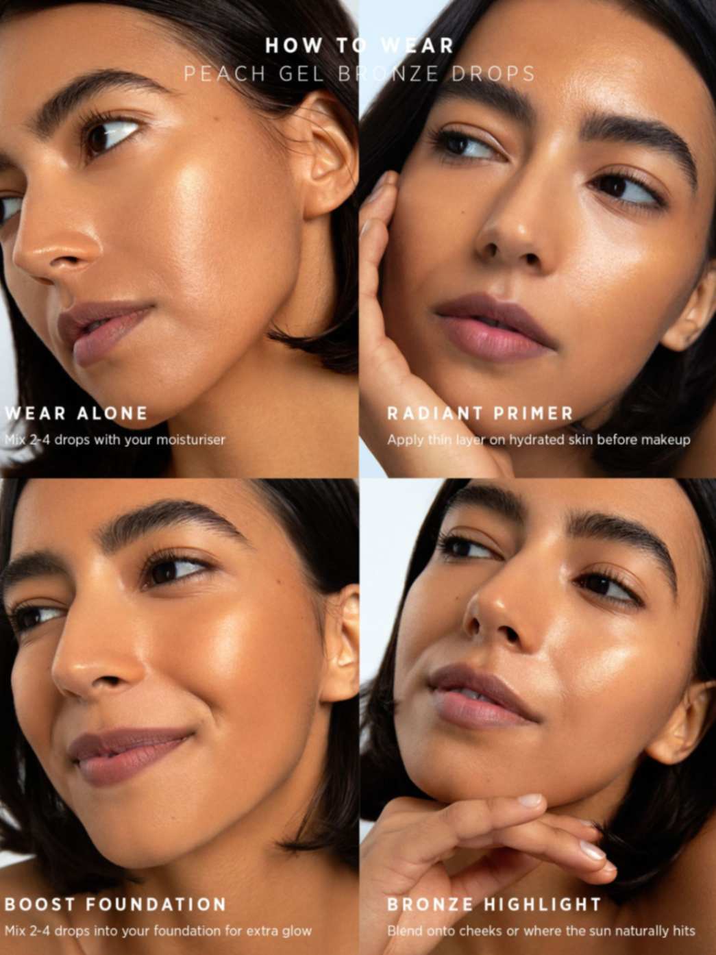 Peach Gel Bronze Drops, bronzer drops, highlighter, Ere Perez, Nourished