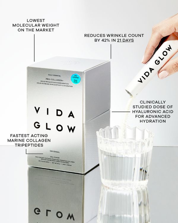 Vida Glow, pro collagen, hyaluronic acid, peptides, collageen, peptiden, collageen supplement, anti-aging, reduce wrinkles, glowing skin, vegan, Nourished