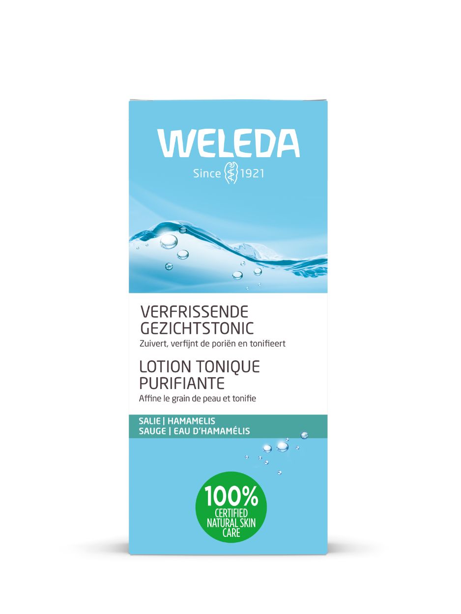 Refining toner, verfrissende gezichtstonic, Weleda, toner, tonic, vegan, organic skincare, natural skincare, natuurlijke huidverzorging, Nourished