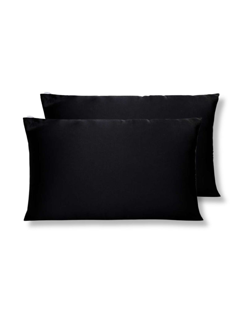 Satin Pillowcase set, black pillowcase, Veganboost, Nourished