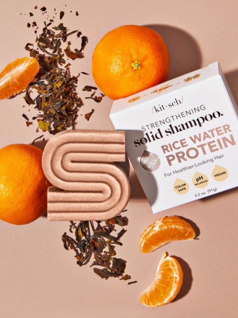 Rice water protein shampoo bar, solid shampoo, KITSCH. 