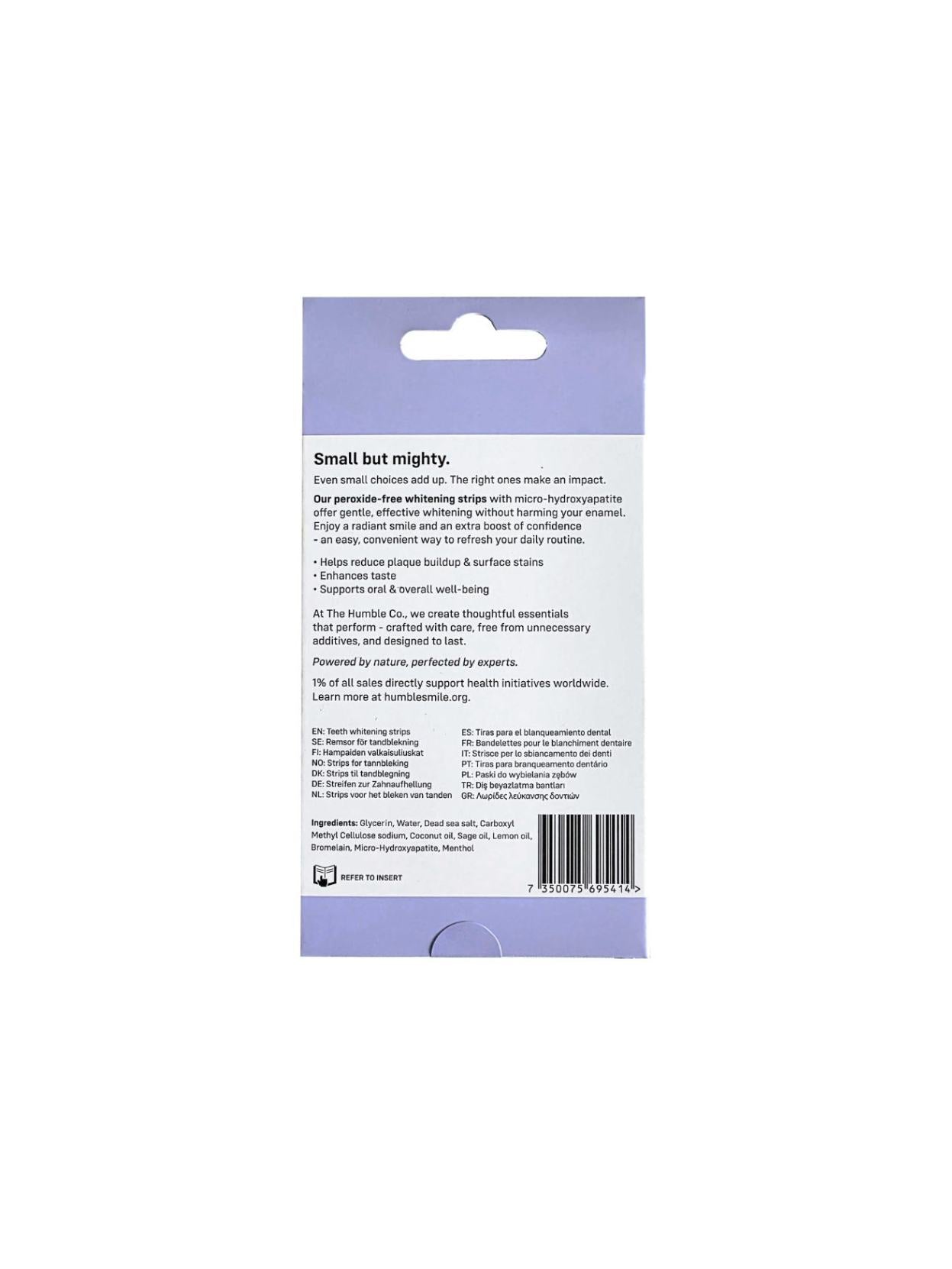 Whitening Strips - Mint, natural teeth whitening, The Humble Co, Nourished