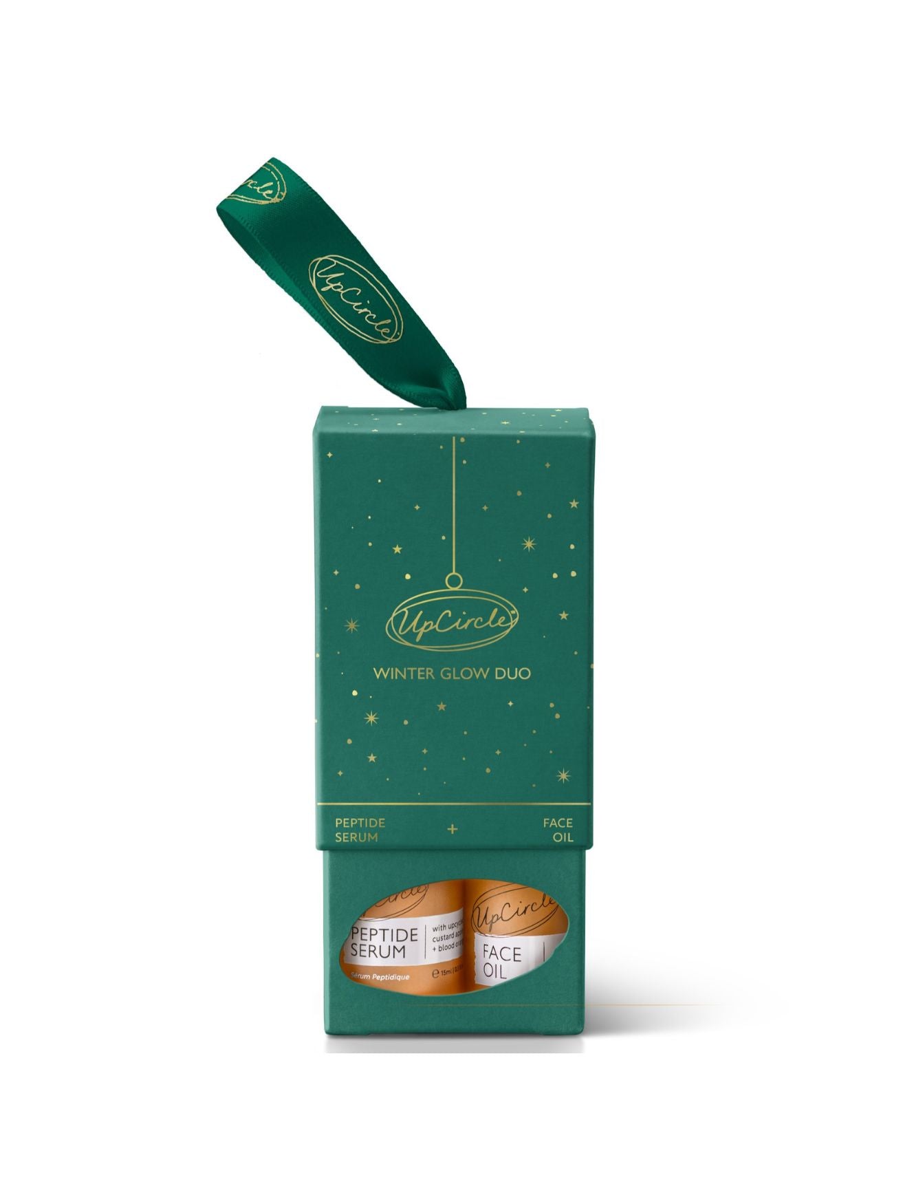 Winter Glow Duo christmas giftset, peptide serum, face oil, UpCircle, Nourished
