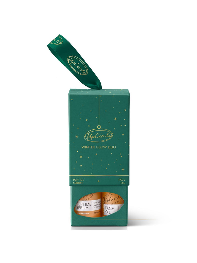 Winter Glow Duo christmas giftset, peptide serum, face oil, UpCircle, Nourished
