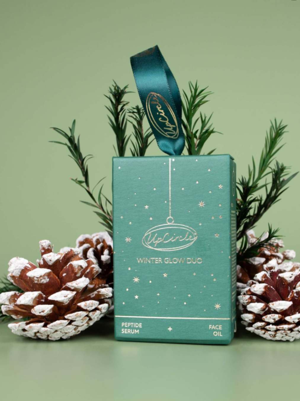 Winter Glow Duo christmas giftset, peptide serum, face oil, UpCircle, Nourished