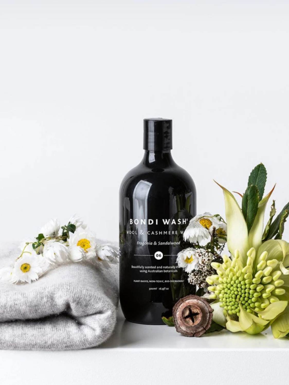 Wool & Cashmere Wash - Fragonia & Sandalwood, Natural laundry wash, Bondi Wash, Nourished