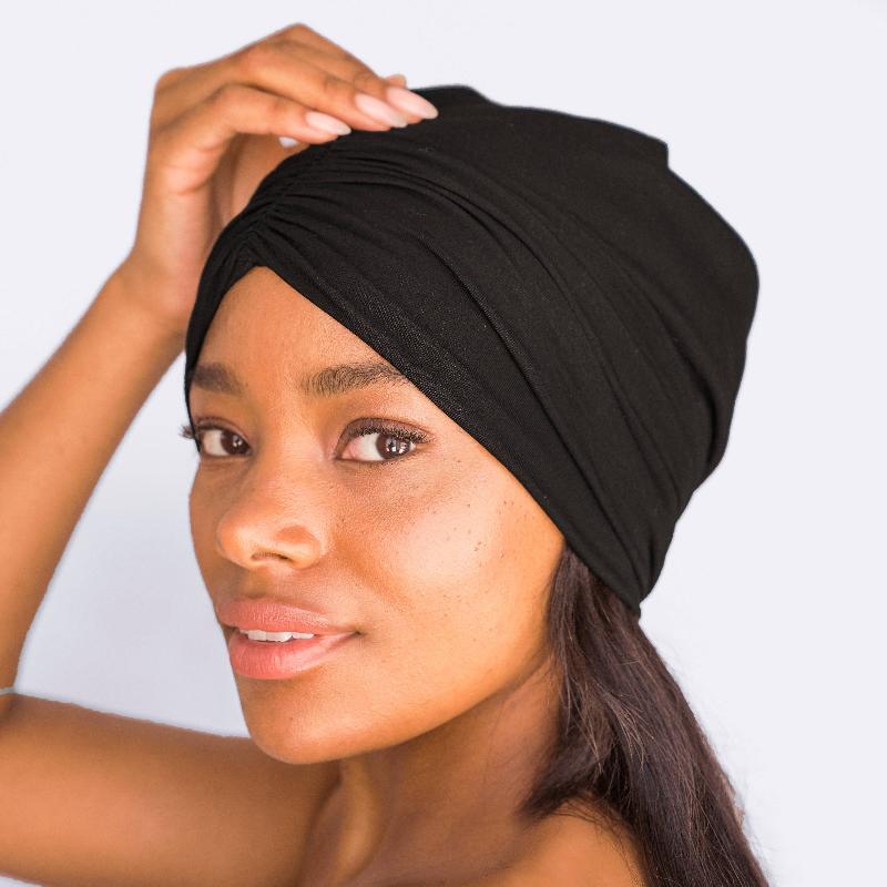 Satin sleep beanie, satin lined sleep beanie, satin bonnet, bonnet, prevent hair breakage, natural hair care, vegan, cruelty free, Kitsch, Nourished