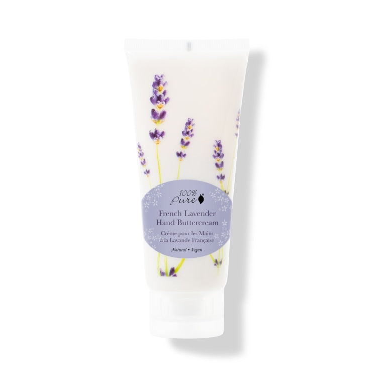 French Lavender Hand Buttercream,  hand cream, hand lotion, natural hand care, Non-greasy, made with rich cocoa, avocado, and shea butters, french lavender, lavender, lavender, anti-aging vitamins, super fruit, antioxidants, for soft, supple skin, vegan, natural , vegan beauty, hands & nails, hands, dry hands, dry skin, rough skin, cruelty-free, gluten-free, gluten vrij 100% pure, nourished, nourishedeu