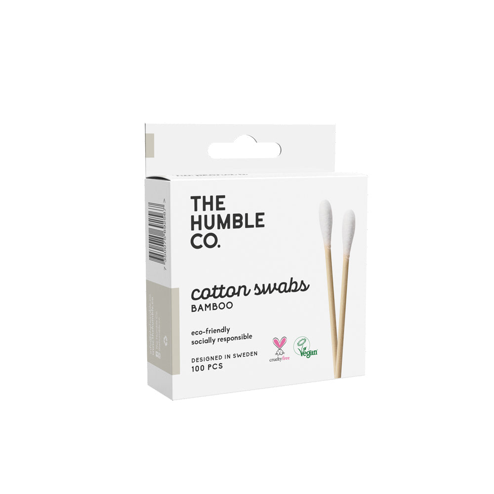 Bamboo Cotton Swabs 100-pack, bamboe wattenstaafje, bamboo cotton swab, wattenstaafjes, the humble co, nourished